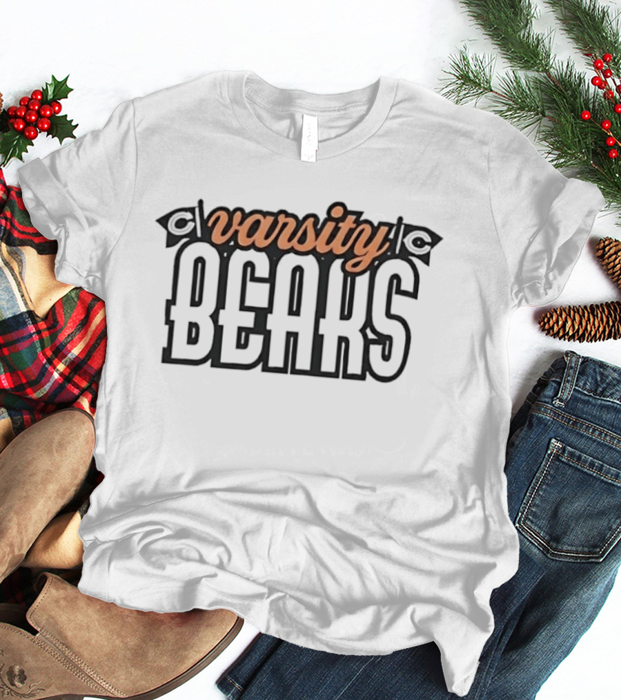 Varsity Bears Banner Peach Script Block Lettering Flags T-Shirt