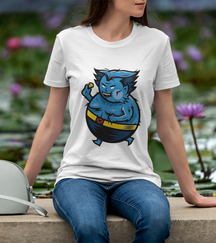 X Men Beast Caricature Cartoon Blue Character Cupcake T-Shirt