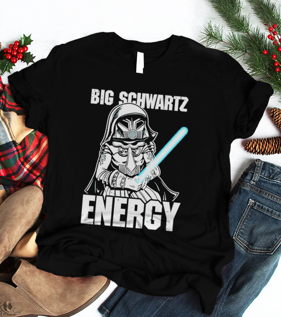 Big Schwartz Energy Dark Helmet Glowing Blue Sword T-Shirt