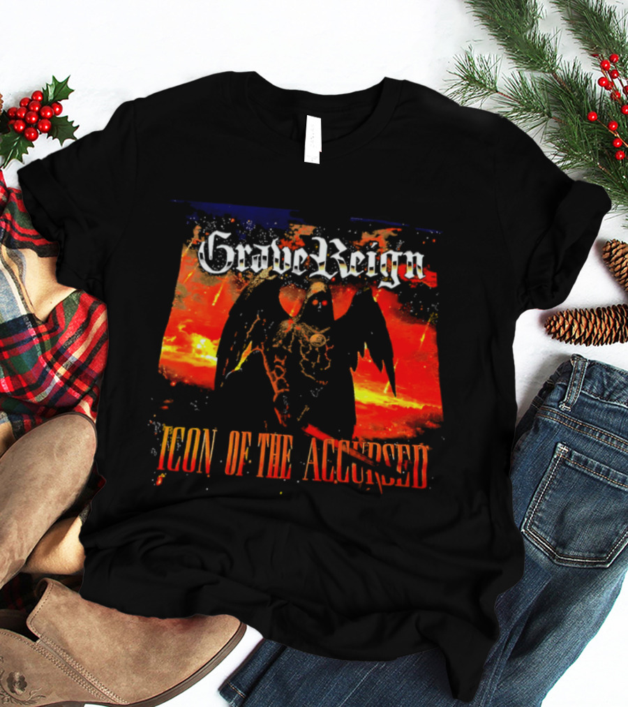 Grave Reign Icon Of The Accursed Winged Figure Sword T-Shirt