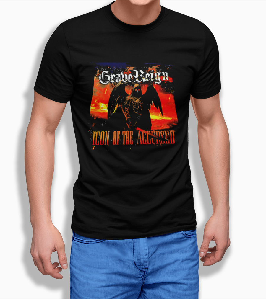 Grave Reign Icon Of The Accursed Winged Figure Sword T-Shirt