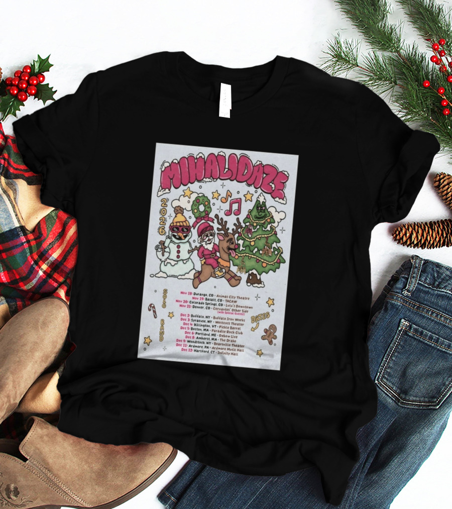 MIHALIDAZE 2026 Tour Solo Band Dates T-Shirt
