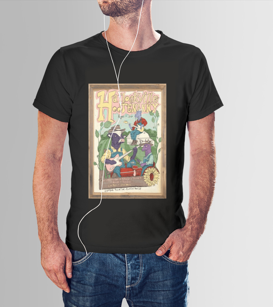 Hallockville Hootenanny August 15 2026 Live Music Farm Riverhead NY T-Shirt