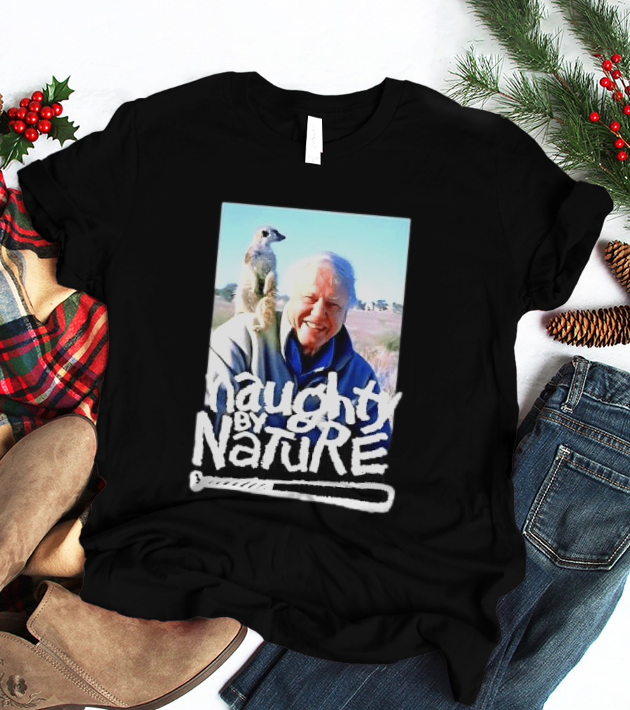 Naughty By Nature David Attenborough Meerkat Wildlife Photo T-Shirt