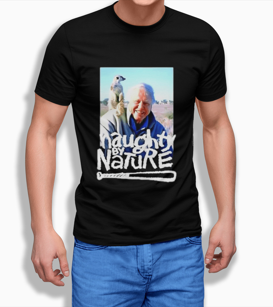 Naughty By Nature David Attenborough Meerkat Wildlife Photo T-Shirt