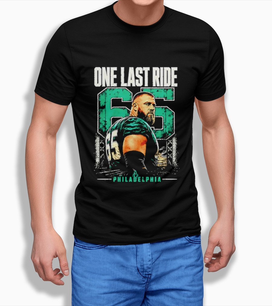 One Last Ride Philadelphia Football Player Number 65 T-Shirt