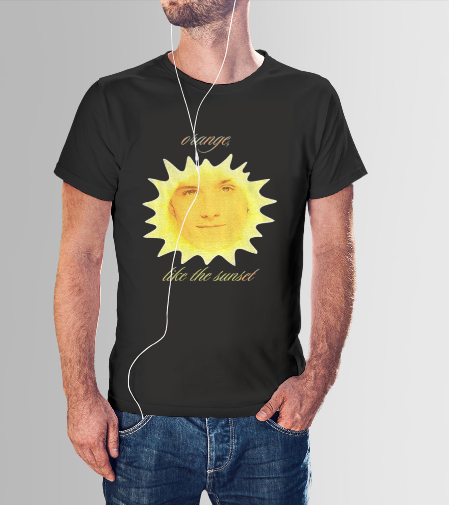 Orange Like The Sunset Face In Sun Design Peeta T-Shirt