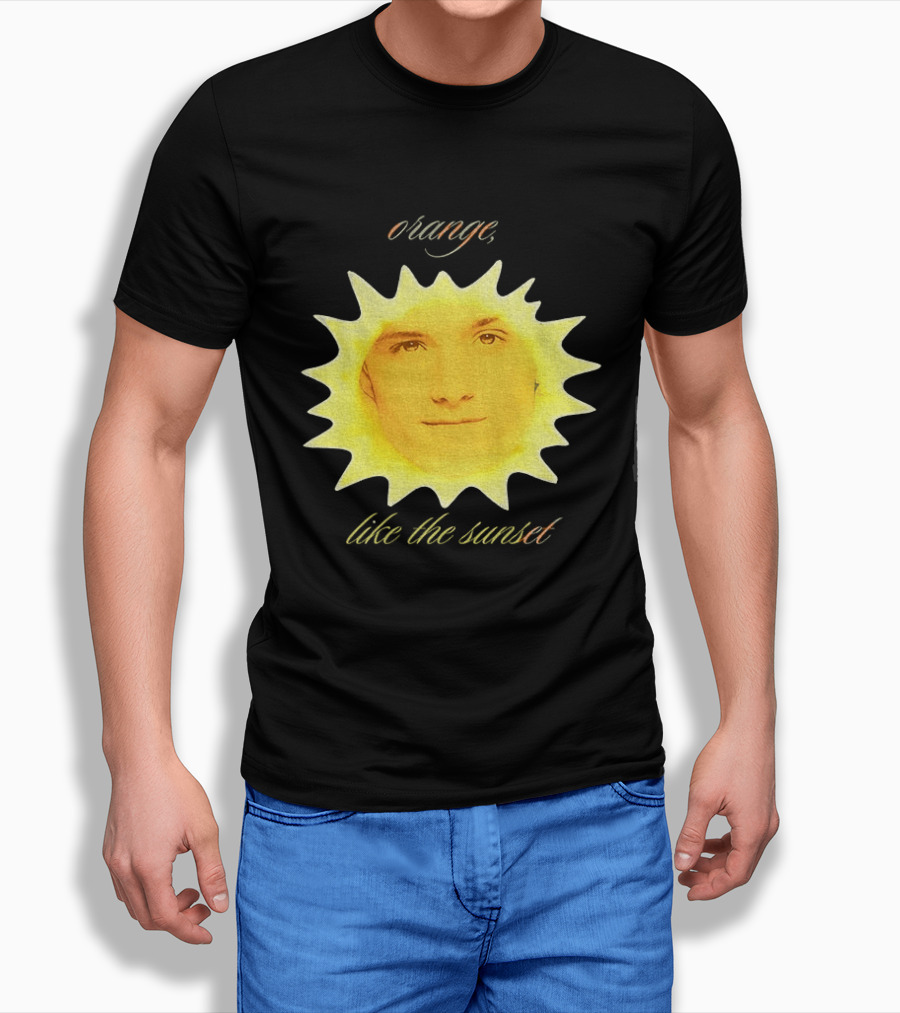 Orange Like The Sunset Face In Sun Design Peeta T-Shirt