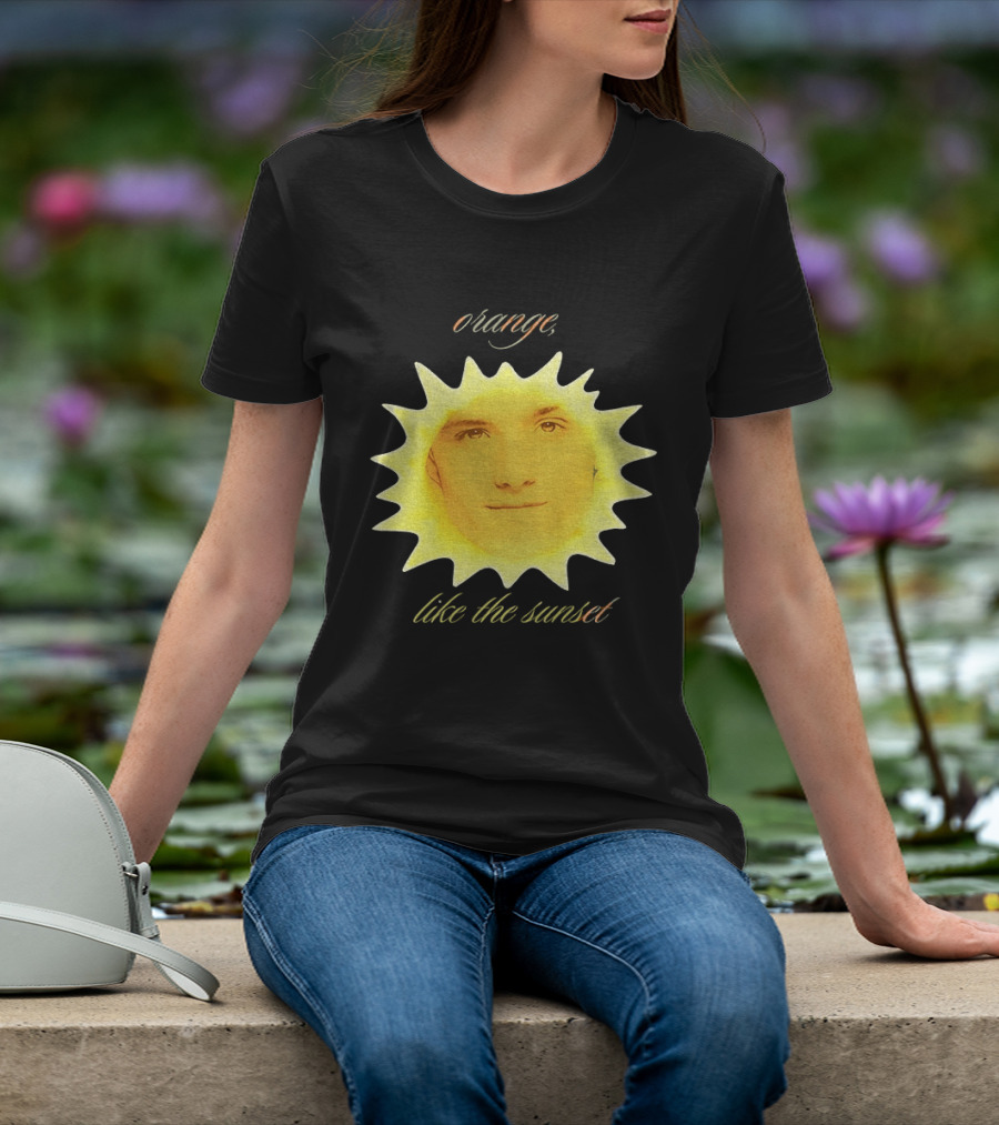 Orange Like The Sunset Face In Sun Design Peeta T-Shirt