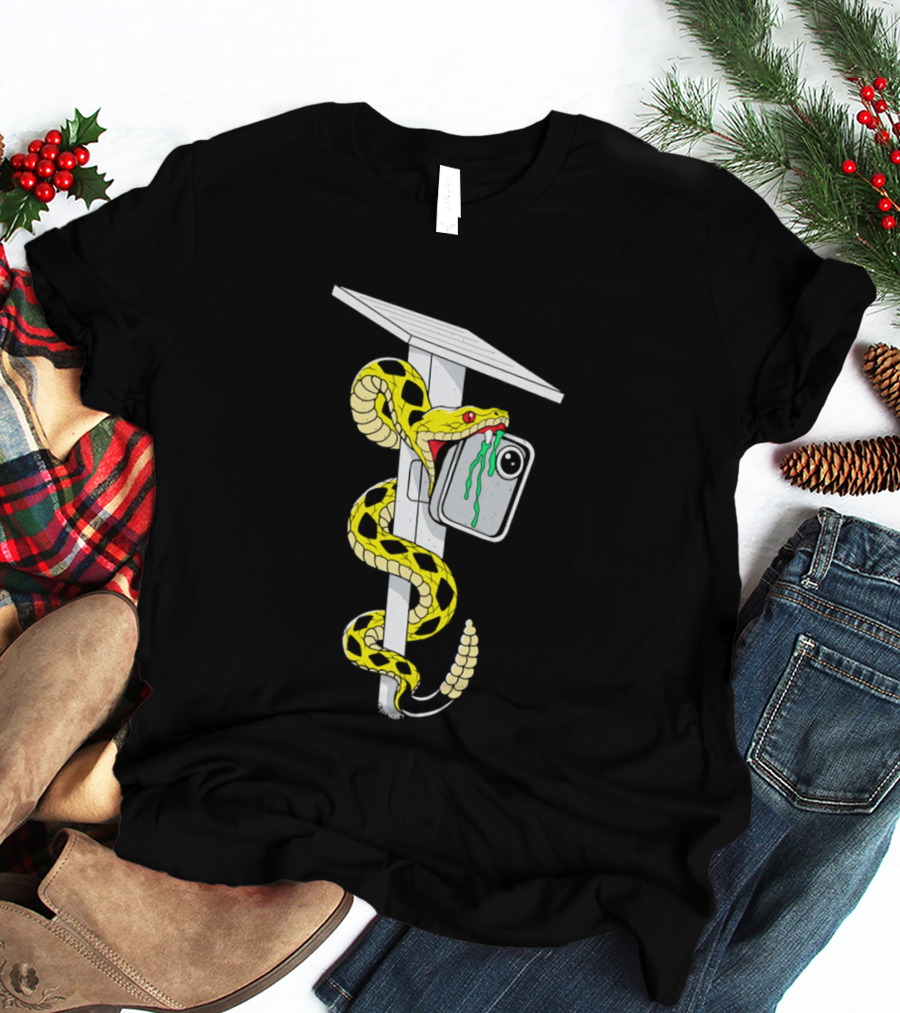 Don't Tread Flock Yellow Snake Wrapped Around Graduation Cap With ID T-Shirt