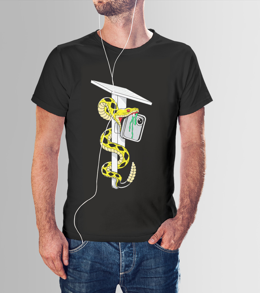 Don't Tread Flock Yellow Snake Wrapped Around Graduation Cap With ID T-Shirt