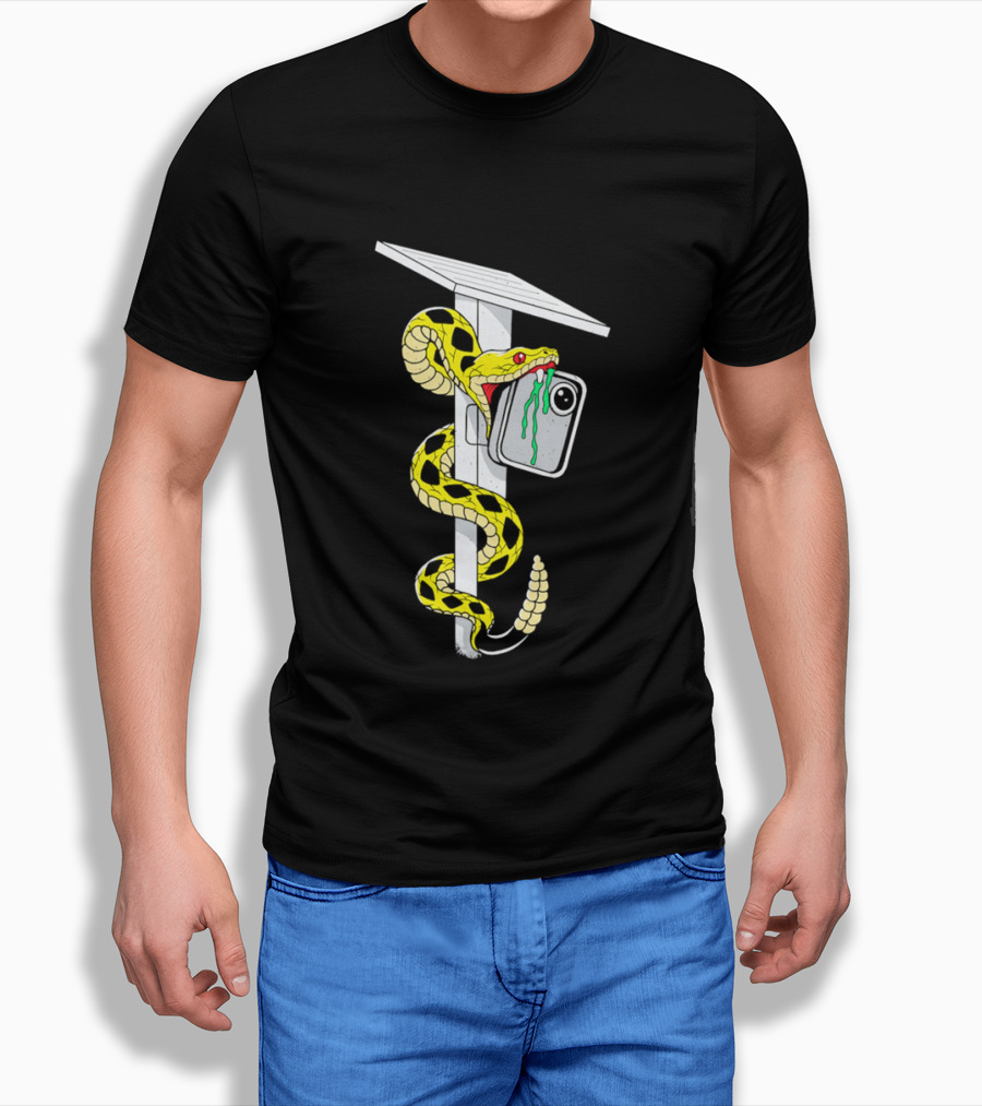 Don't Tread Flock Yellow Snake Wrapped Around Graduation Cap With ID T-Shirt