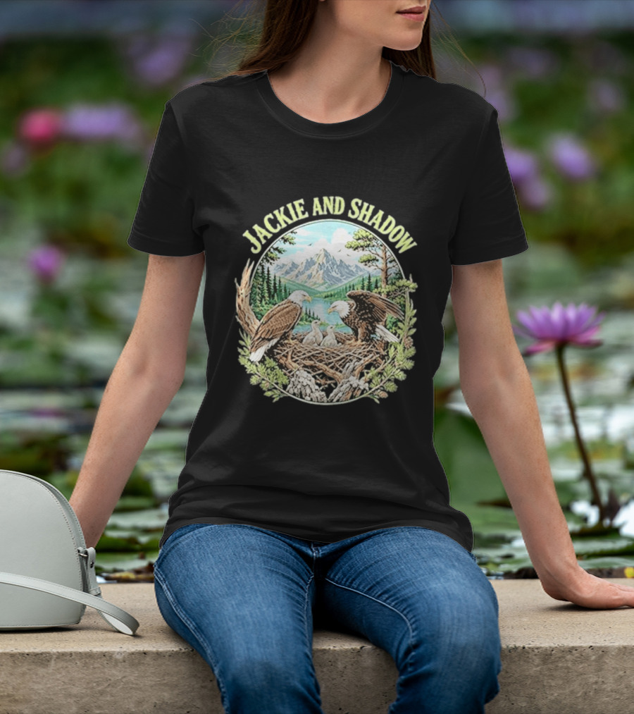 Jackie And Shadow Bald Eagle Family Mountain Nest Nature Lovers T-Shirt