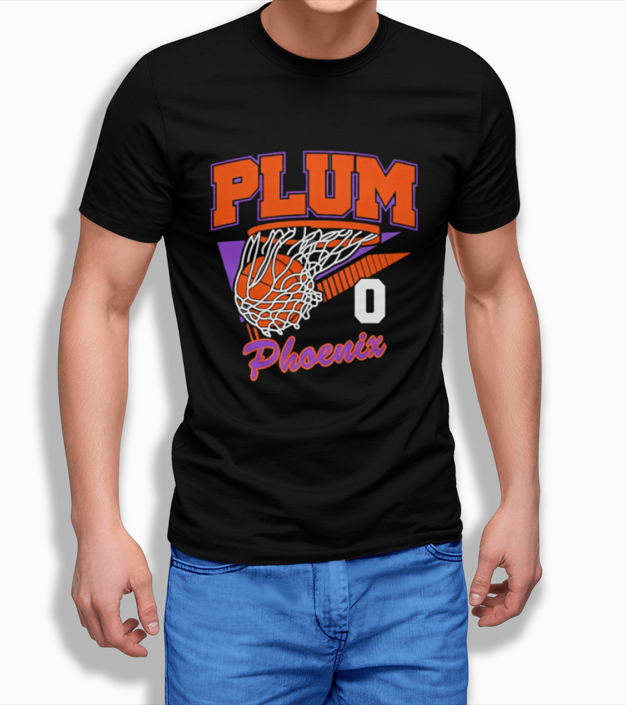 Phoenix Suns Plum Basketball Hoop Net Number 0 T-Shirt