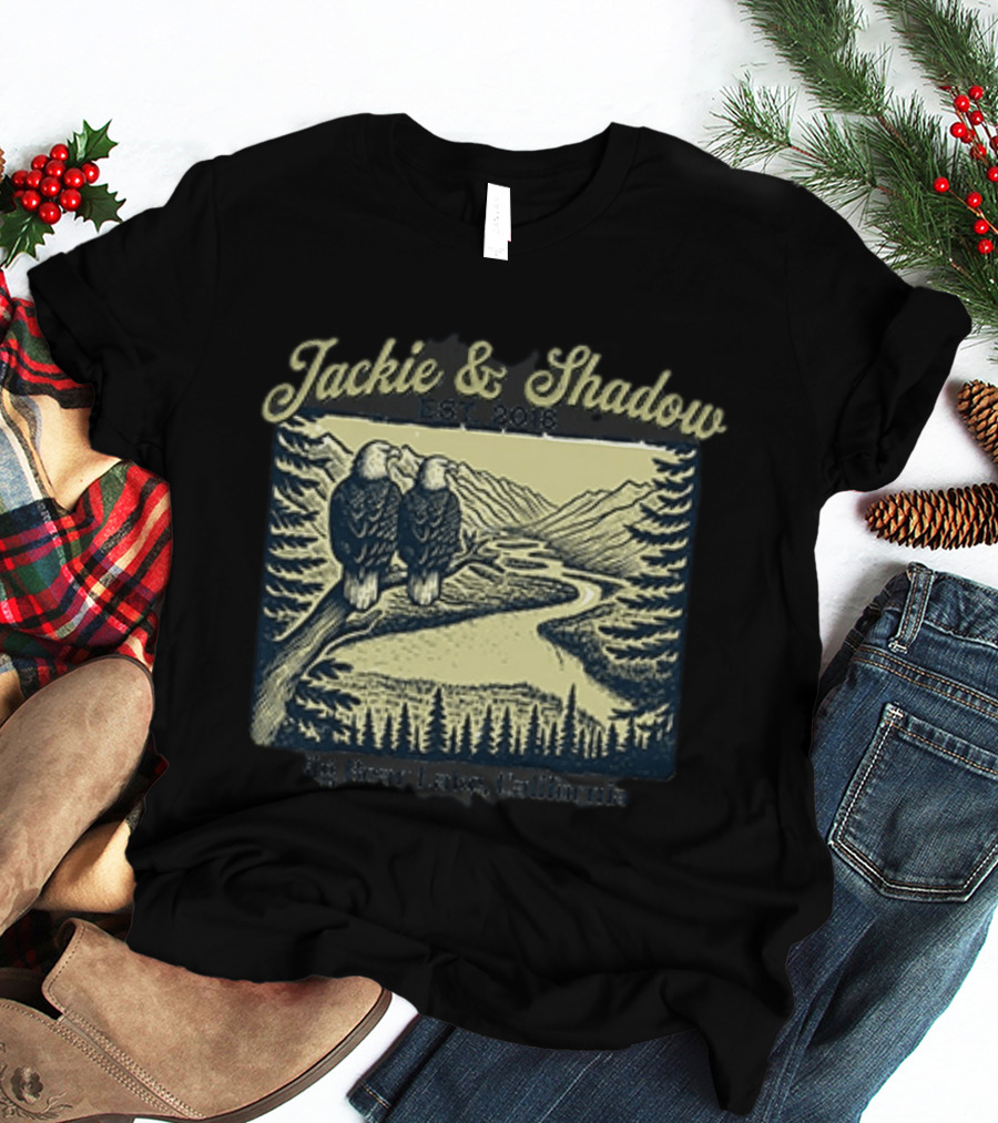 Jackie And Shadow Big Bear Lake Eagles Est 2018 Wildlife Scene T-Shirt