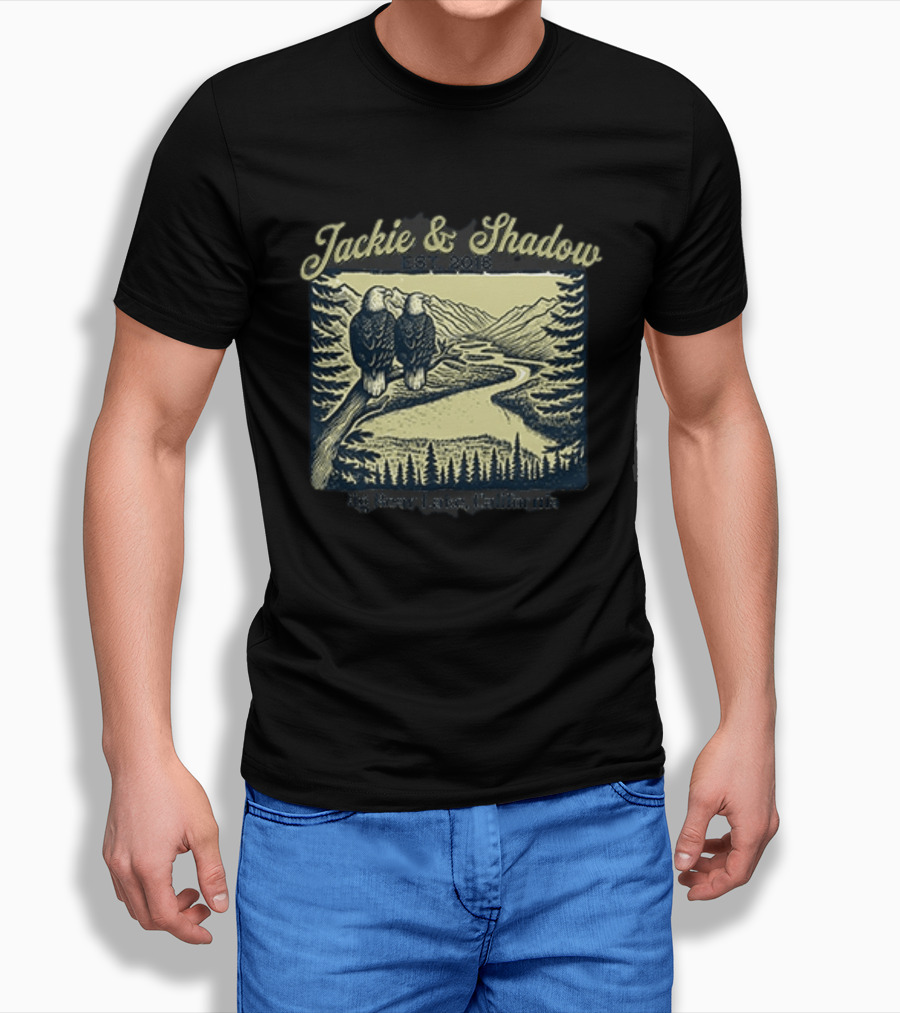 Jackie And Shadow Big Bear Lake Eagles Est 2018 Wildlife Scene T-Shirt