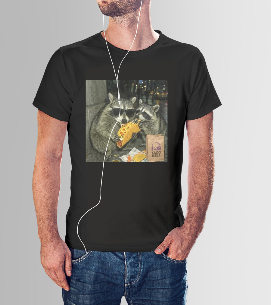 Taco Bell Raccoons Enjoying A Tasty Street Taco Night T-Shirt