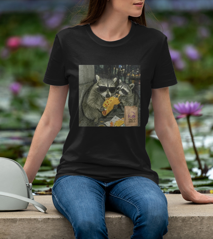 Taco Bell Raccoons Enjoying A Tasty Street Taco Night T-Shirt