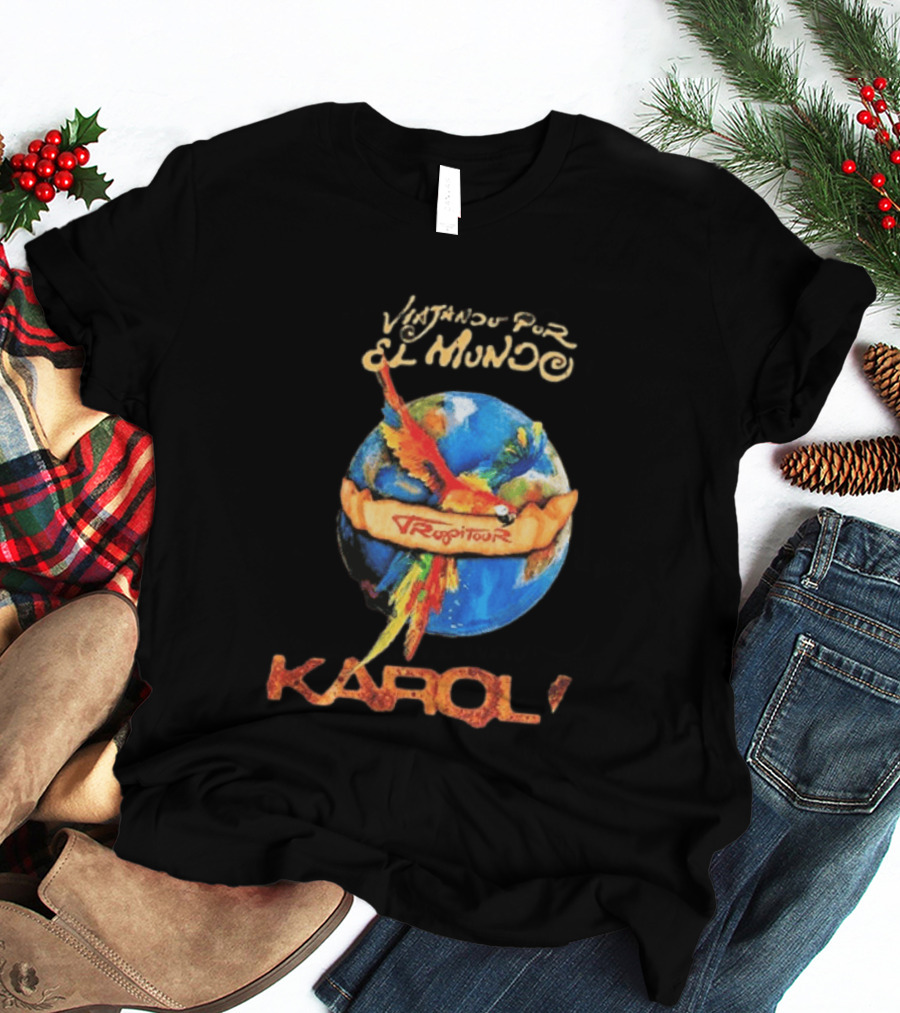 Viajando Por El Mundo Tropitour 2026 Karol G Dates T-Shirt