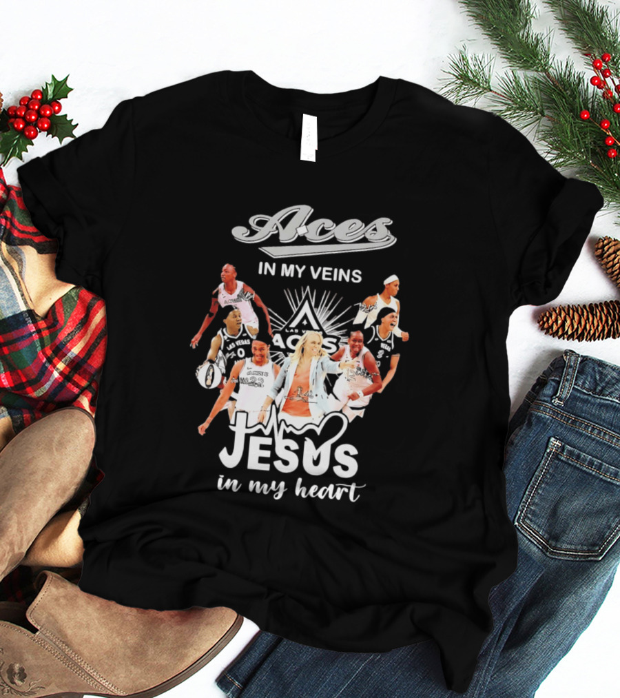 Las Vegas Aces In My Veins Jesus In My Heart WNBA 2026 T-Shirt