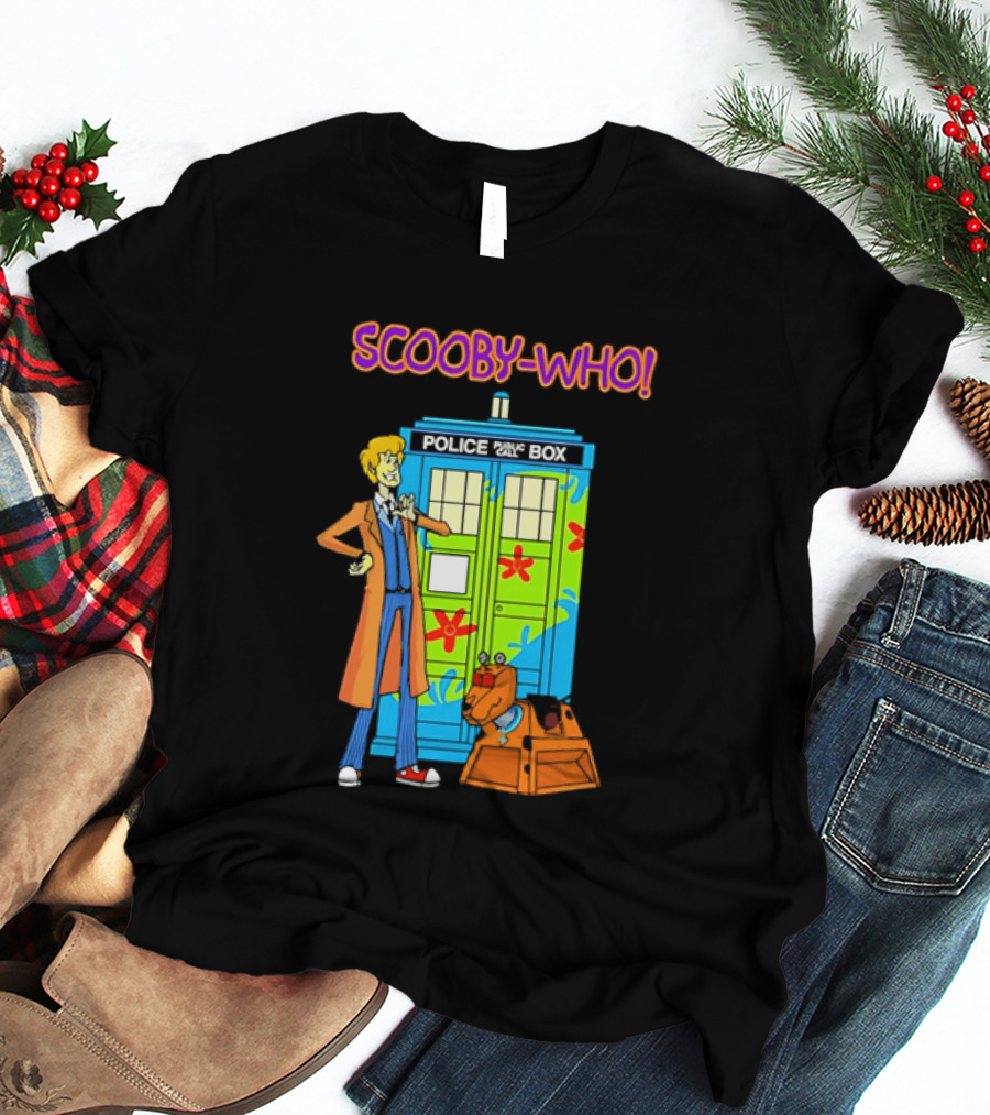 Scooby Who Shaggy Tenth Doctor Mystery Machine Painted Tardis K9 Robot T-Shirt