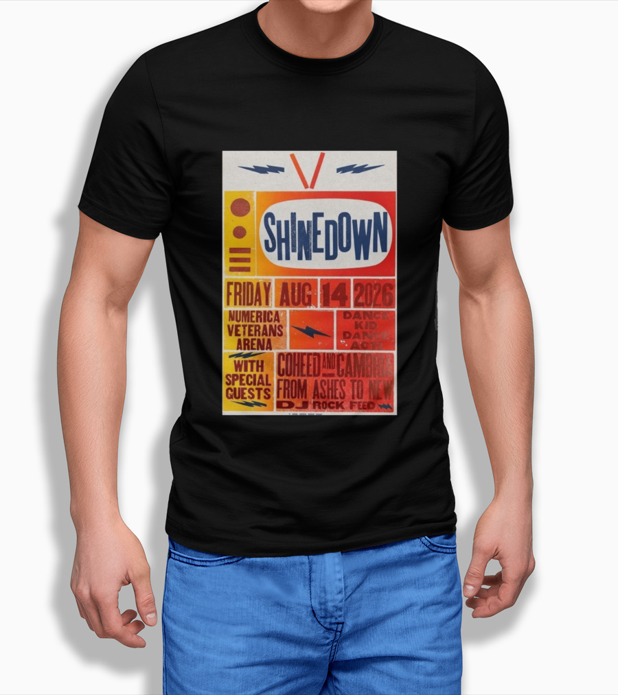 Shinedown Aug 14 2026 Numerica Veterans Arena With Coheed And Cambria And From Ashes To New T-Shirt
