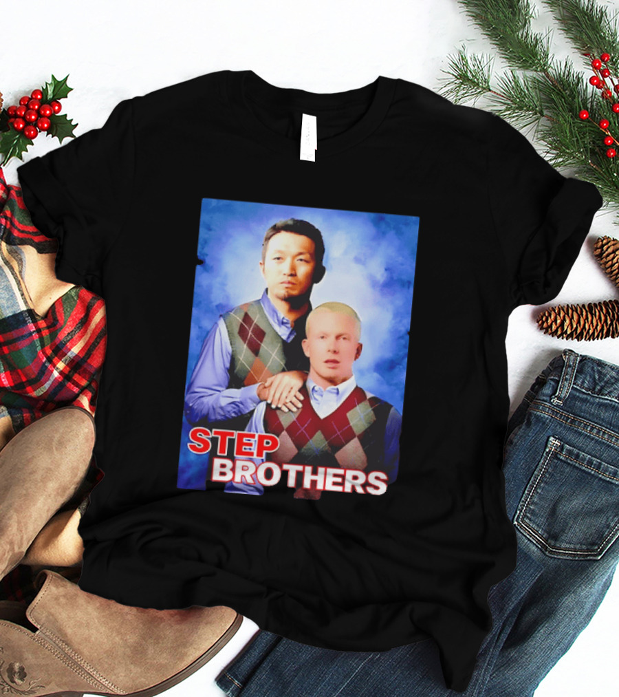 Step Brothers Two Men Argyle Vests Blue T-Shirt