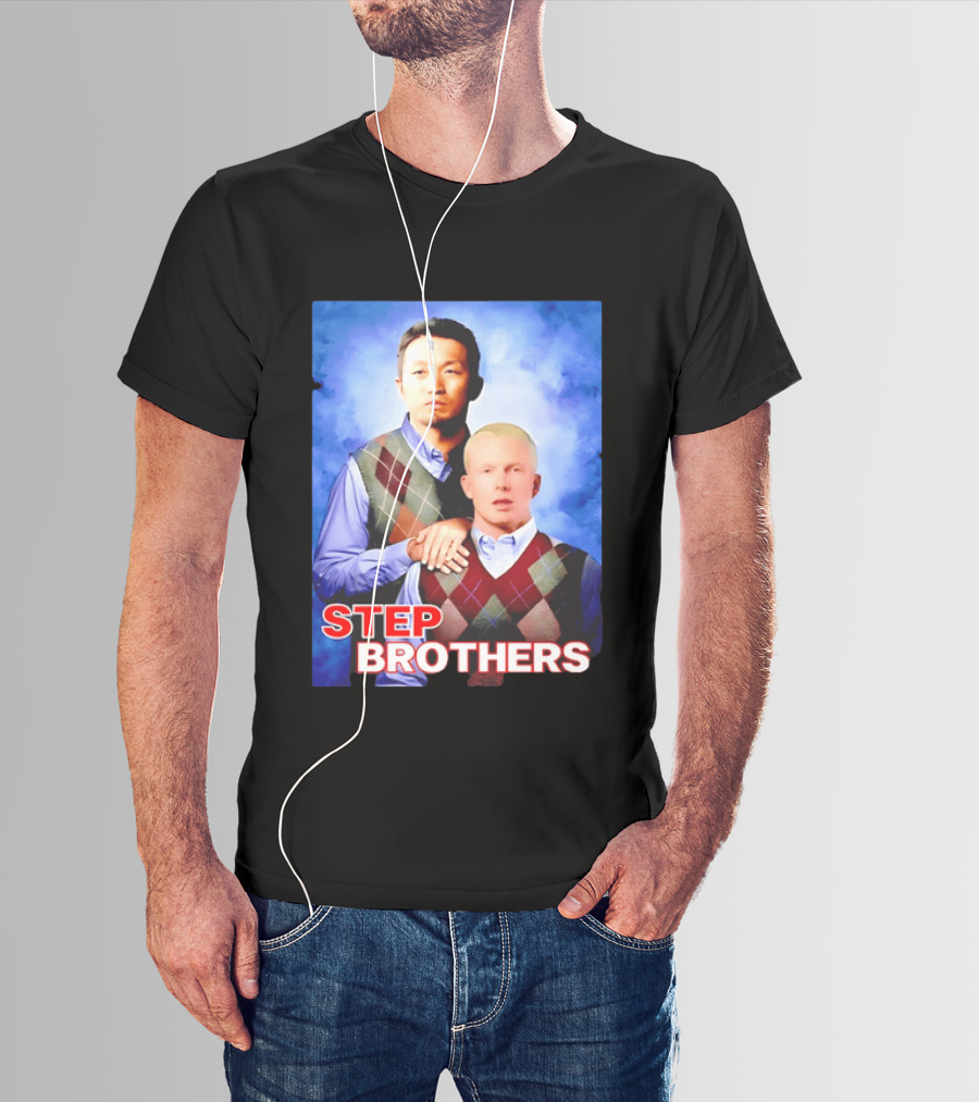 Step Brothers Two Men Argyle Vests Blue T-Shirt
