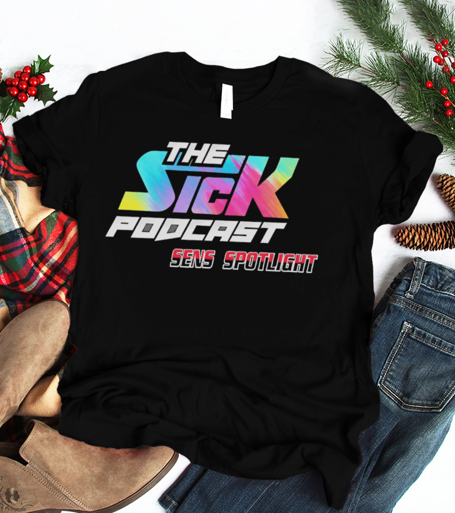 The Sick Podcast Sens Spotlight Colorful Neon Gradient T-Shirt
