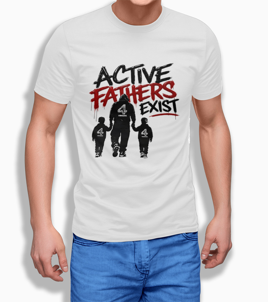 Active Fathers Exist Man Two Boys Walking Holding Hands T-Shirt