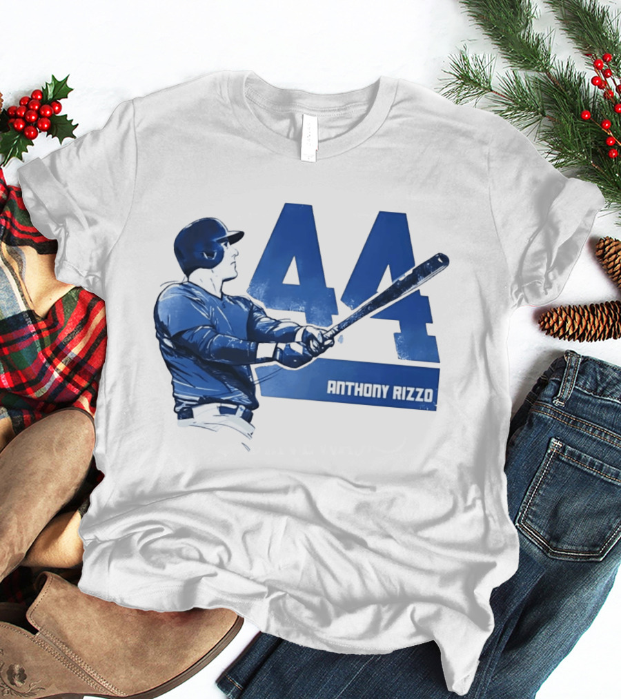 Anthony Rizzo 44 Swinging Blue Baseball Batter T-Shirt