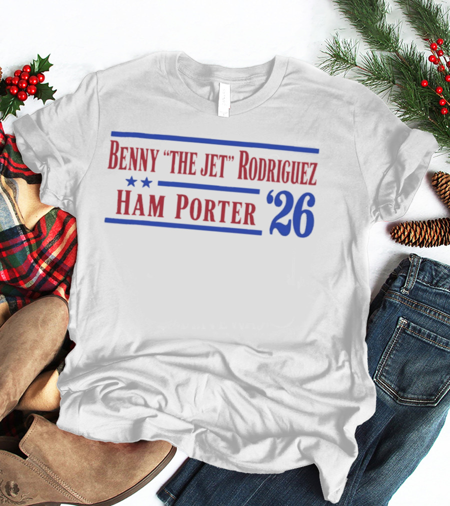 Benny The Jet Rodriguez Ham Porter 26 Stars Blue Lines T-Shirt