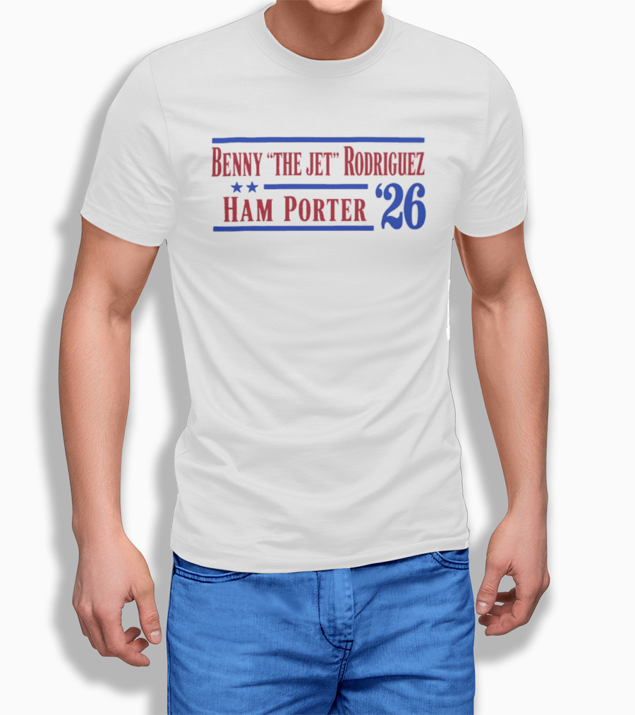 Benny The Jet Rodriguez Ham Porter 26 Stars Blue Lines T-Shirt