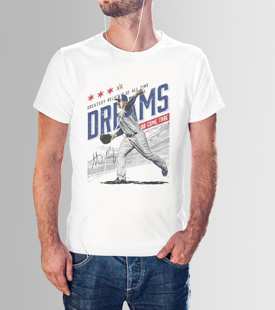 Chicago Cubs Greatest Reliever Of All Time Dreams Do Come True Anthony Rizzo Pitching Stadium Halftone T-Shirt