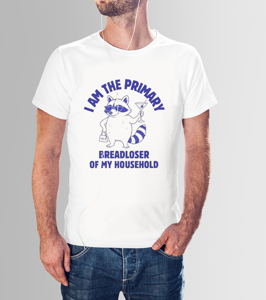 I Am The Primary Breadloser Of My Household Raccoon Sunglasses Martini Handbag T-Shirt