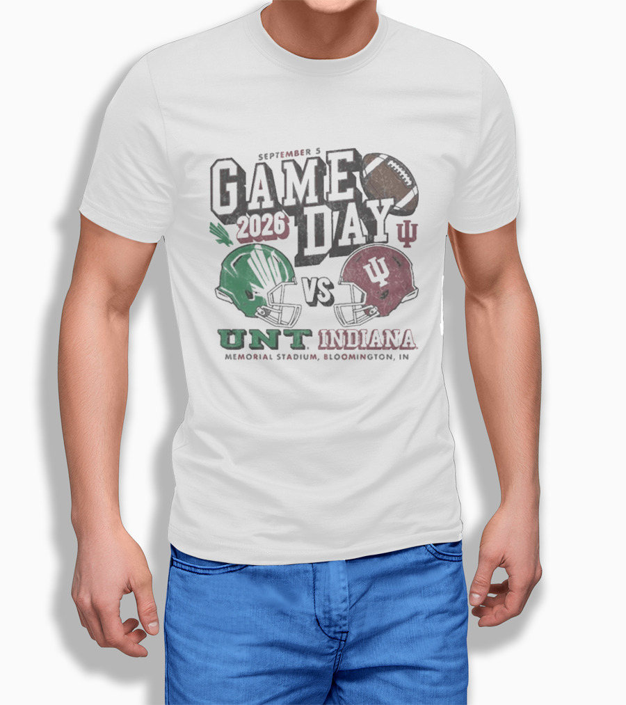 North Texas Mean Green University Of North Texas Vs Indiana Hoosiers Game Day September 5 2026 Memorial Stadium Bloomington T-Shirt