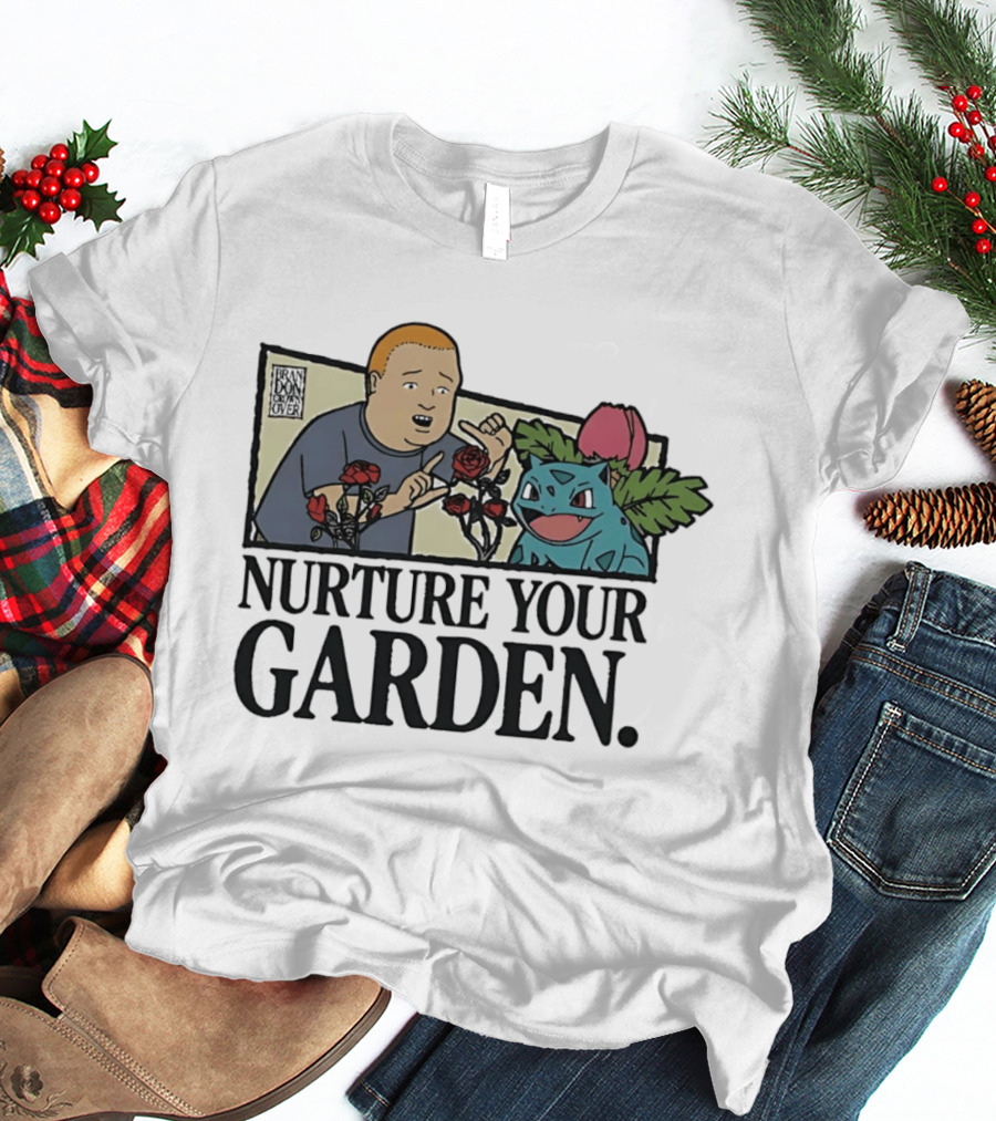 Bobby Hill Ivysaur Roses Nurture Your Garden Cartoon T-Shirt
