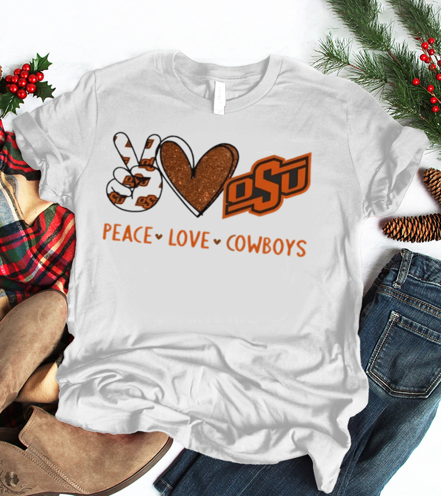Peace Love OSU Oklahoma State Cowboys T-Shirt