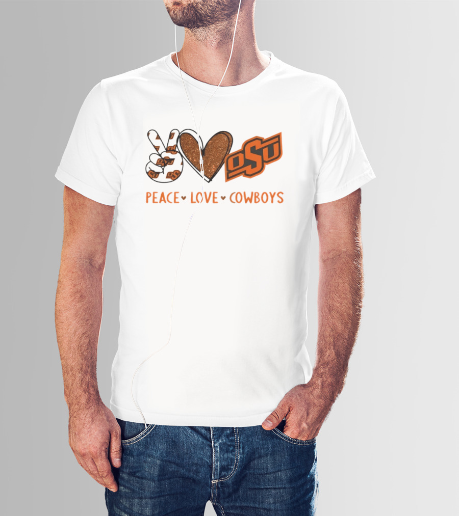 Peace Love OSU Oklahoma State Cowboys T-Shirt