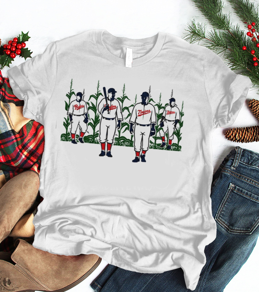 Phillies Vs Twins 2026 Field Of Dreams Game Vintage Baseball Cornfield Scene T-Shirt