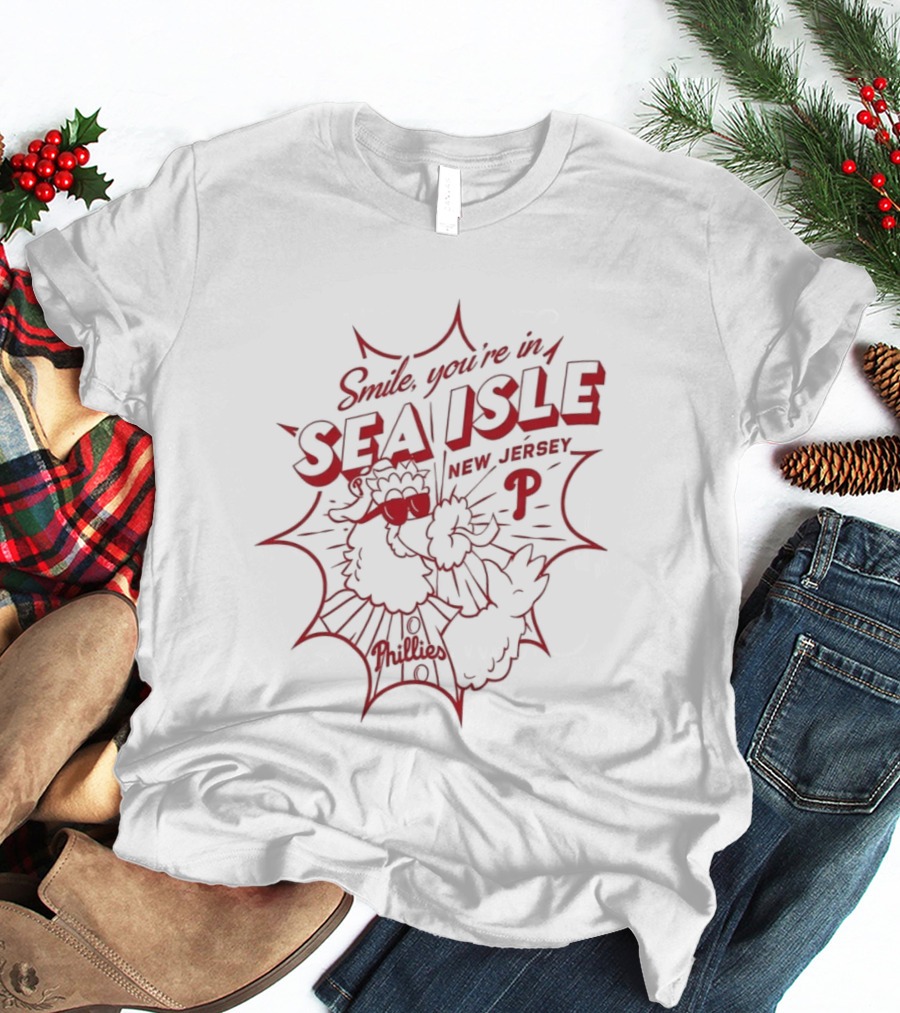 Smile You're In Sea Isle Phillies Baseball Fan Gear T-Shirt