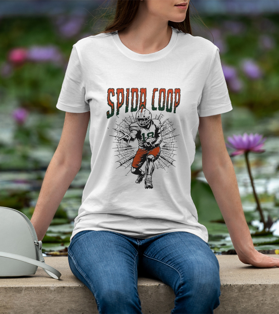 Spida Coop Miami Hurricanes Football Player Web T-Shirt