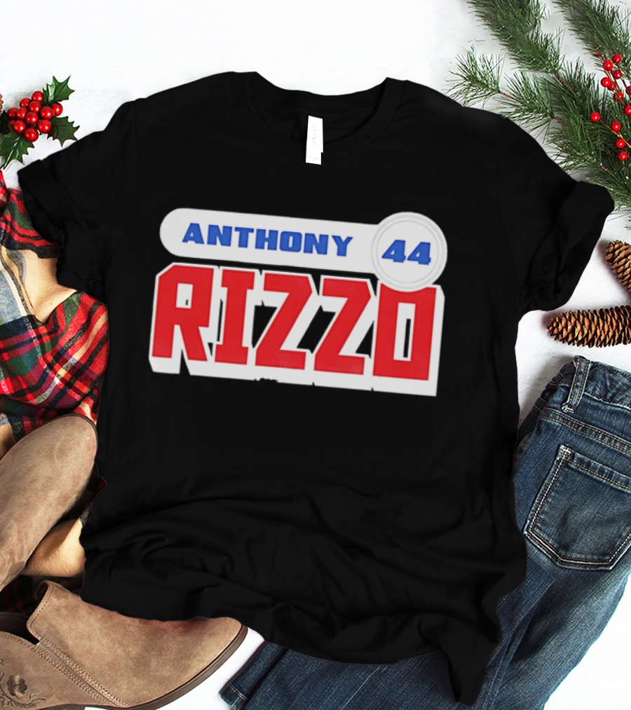 Anthony Rizzo 44 Red Blue Block Jersey Number T-Shirt