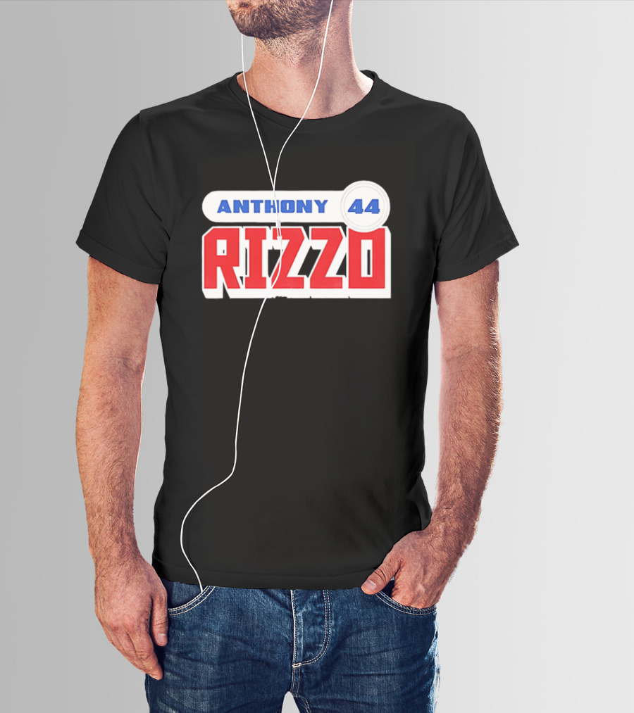 Anthony Rizzo 44 Red Blue Block Jersey Number T-Shirt