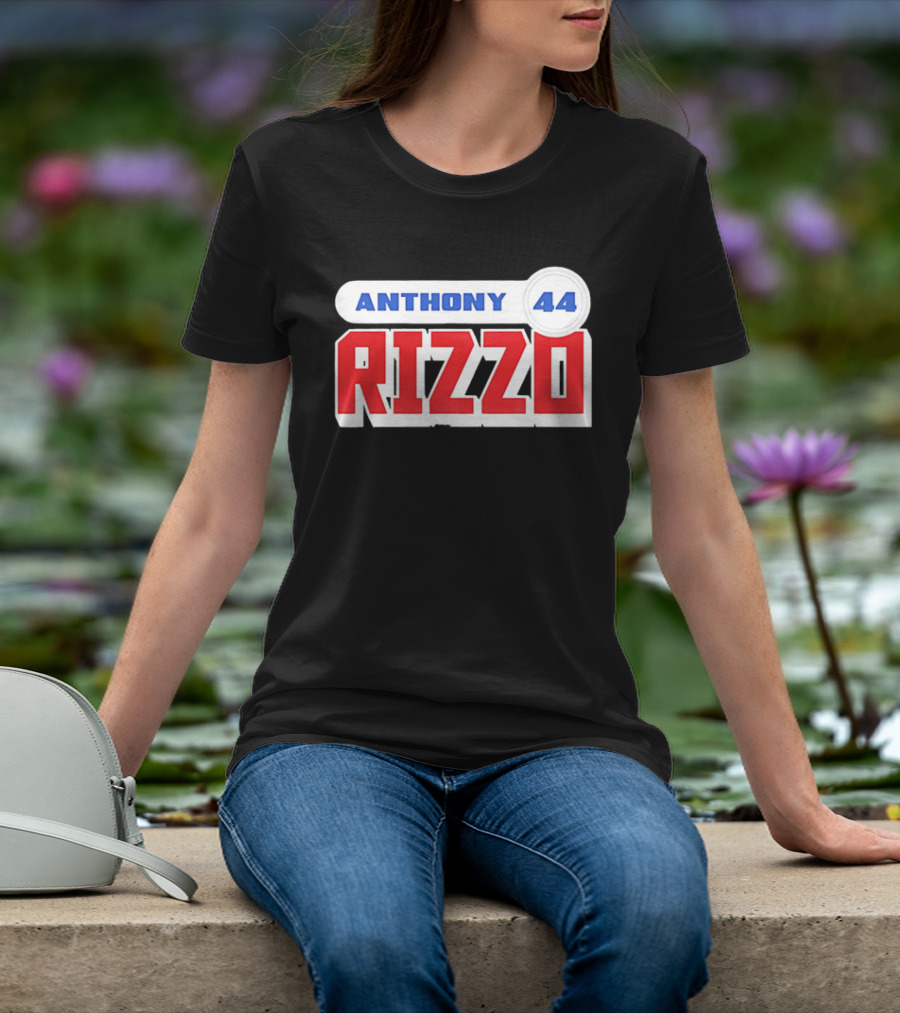 Anthony Rizzo 44 Red Blue Block Jersey Number T-Shirt