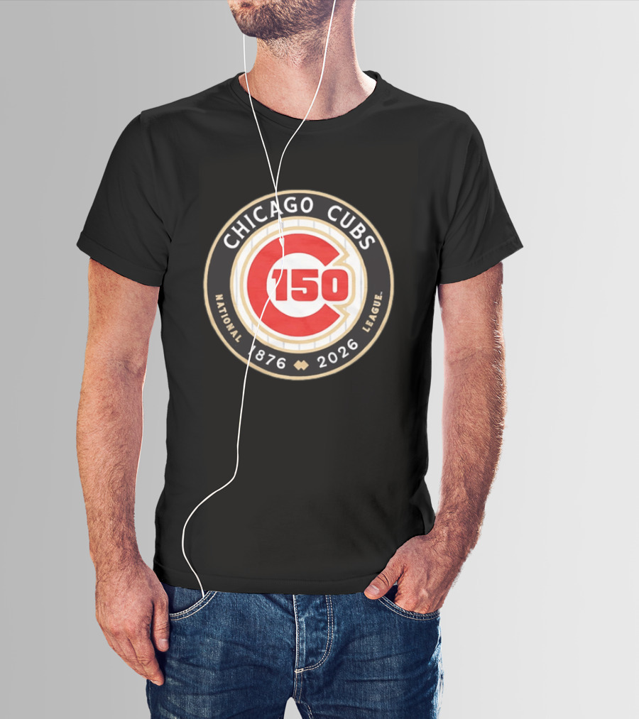 Chicago Cubs National League 150th Anniversary 1876 2026 Pinstripes T-Shirt