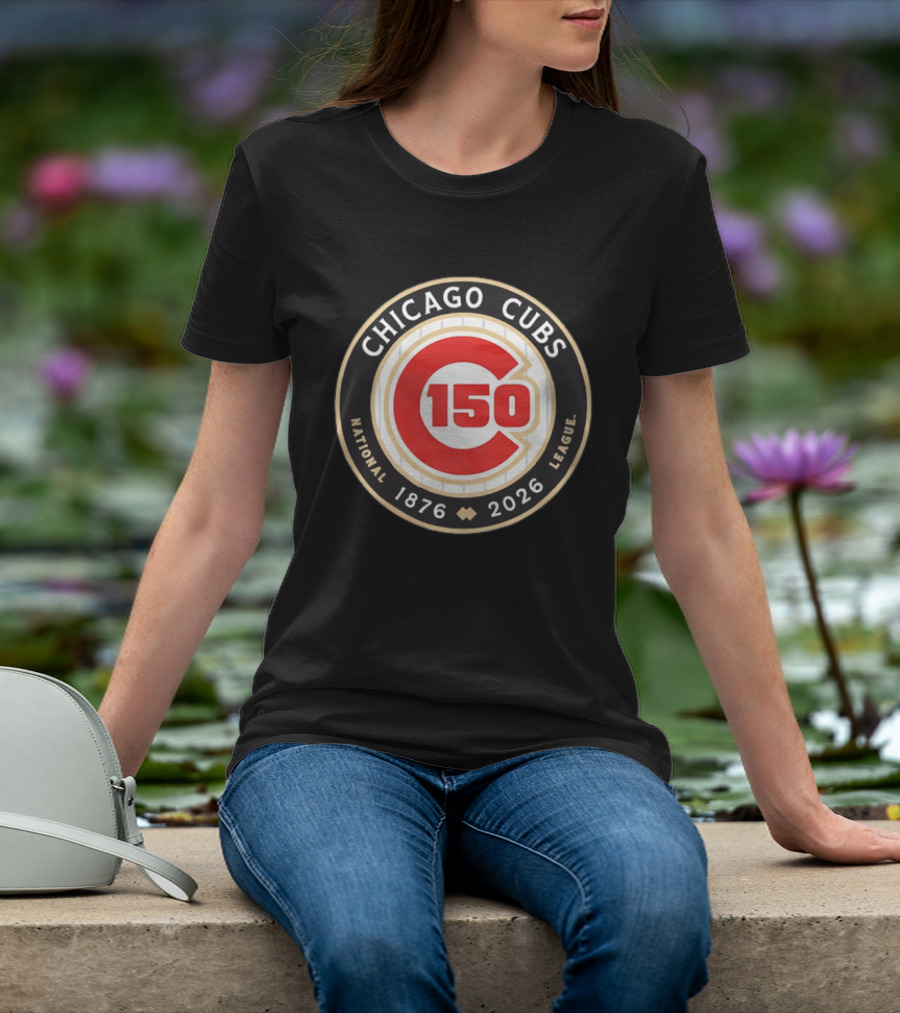 Chicago Cubs National League 150th Anniversary 1876 2026 Pinstripes T-Shirt