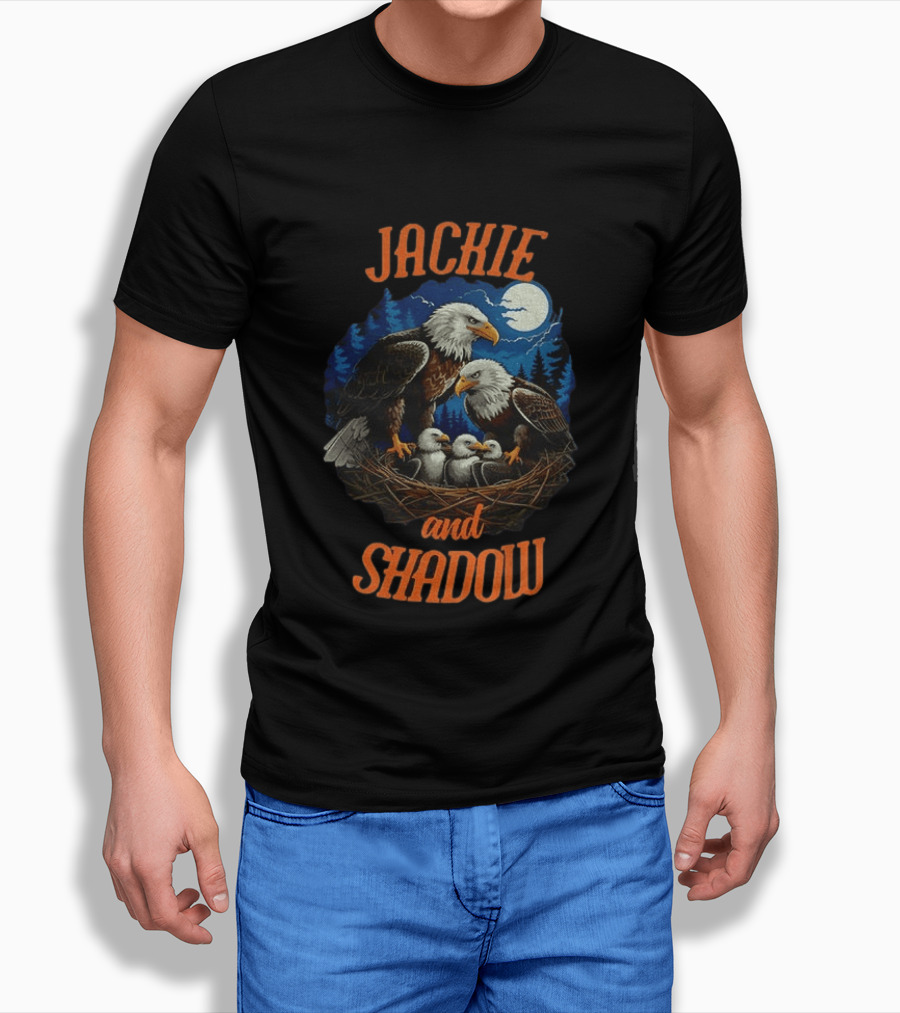 Jackie And Shadow Bald Eagles Together In Nest Under Moonlight 2012 2026 T-Shirt
