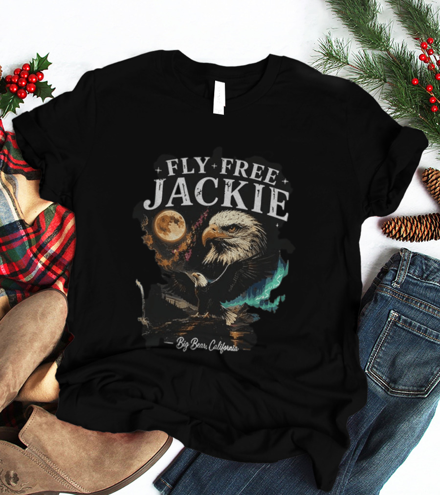 Fly Free Jackie Eagle Moon Big Bear California T-Shirt