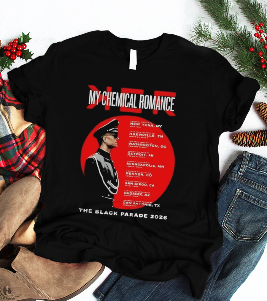 My Chemical Romance The Black Parade 2026 Tour Cities T-Shirt